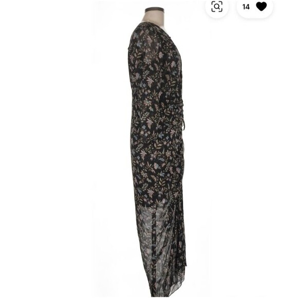 VERONICA BEARD Shaia Embellished 3-D Beaded Ruched Ruffle Sleeve Dress sz 8 $695 - Picture 5 of 8